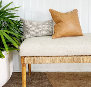 SquareFox_Bench Seat Cushion_Warwick Fabrics_Arlington_Leather cushion