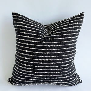 BasketWeave Stripe 50x50 Cushion - Domino