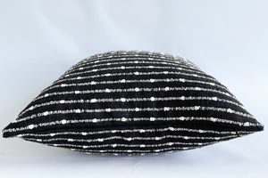 BasketWeave Stripe 50x50 Cushion - Domino