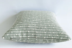 BasketWeave Stripe 50x50 Cushion - Seafoam
