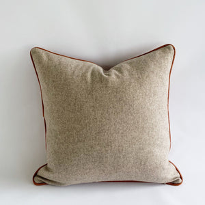 Leather + Wool Tan Square 45x45 cushion