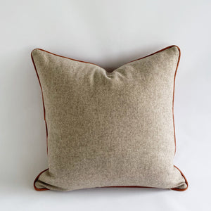 Leather + Wool Tan Square 45x45 cushion
