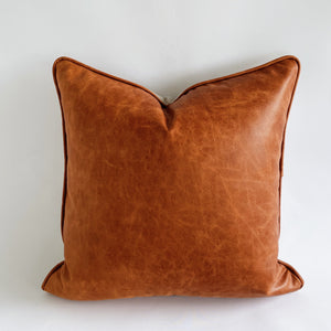 Leather + Wool Tan Square 45x45 cushion